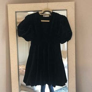 Zara black velvet bubble dress.